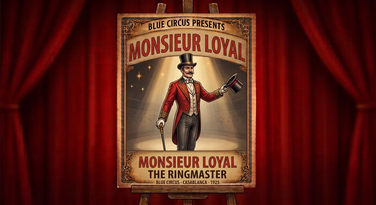 Monsieur Loyal, maître de piste du Blue Circus, affiche vintage